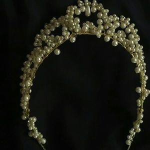 Tiara pearl and rhinestone wedding quinceanera prom
